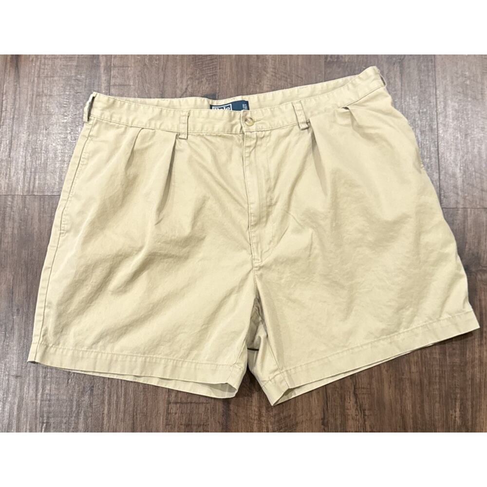 Polo Ralph Lauren Men’s 40 Andrew Short Khaki Pleated 100% Cotton Casual Preppy